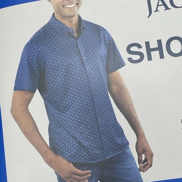 Jachs New York Mens Blue Short Sleeved Shirt Size L Lightweight 6822 - Picture 1 of 6